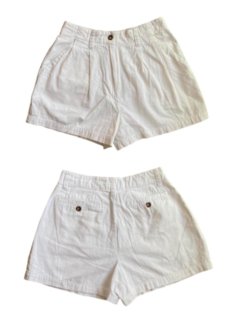 Vintage White Pleated Nautical Sailor Shorts JAY JACOBS 100% Cotton size XS/SM